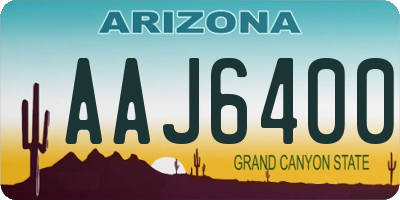 AZ license plate AAJ6400