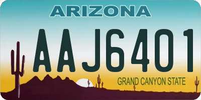 AZ license plate AAJ6401