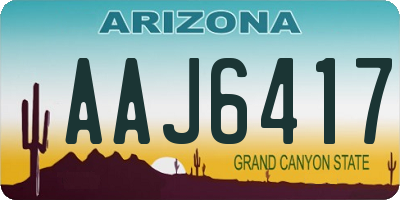 AZ license plate AAJ6417