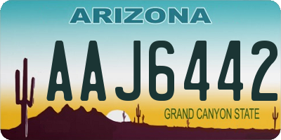 AZ license plate AAJ6442