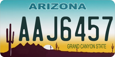 AZ license plate AAJ6457