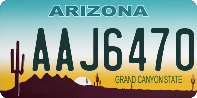 AZ license plate AAJ6470