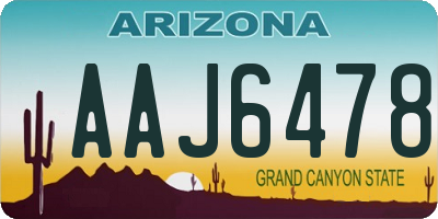 AZ license plate AAJ6478