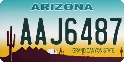AZ license plate AAJ6487