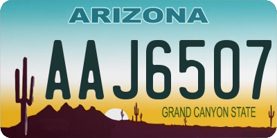AZ license plate AAJ6507