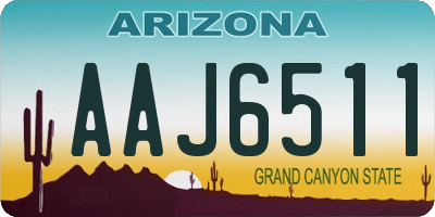 AZ license plate AAJ6511