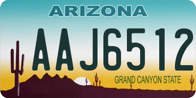 AZ license plate AAJ6512