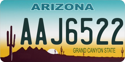 AZ license plate AAJ6522