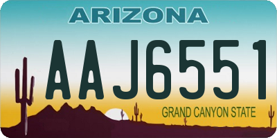 AZ license plate AAJ6551