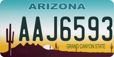 AZ license plate AAJ6593