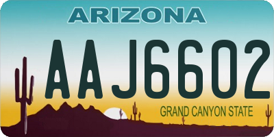 AZ license plate AAJ6602