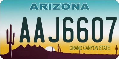 AZ license plate AAJ6607