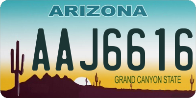AZ license plate AAJ6616