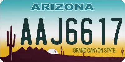 AZ license plate AAJ6617