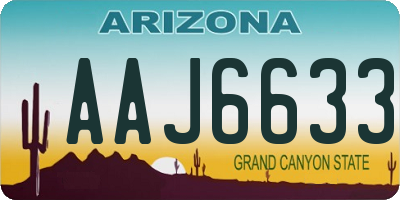 AZ license plate AAJ6633