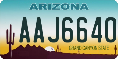 AZ license plate AAJ6640