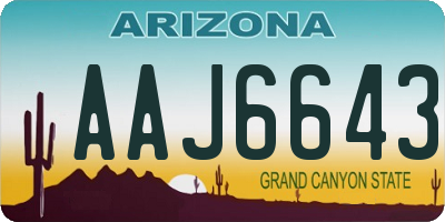 AZ license plate AAJ6643