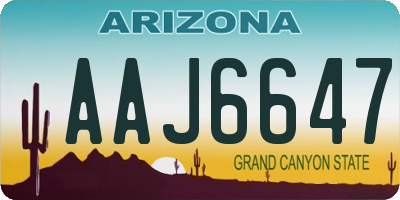 AZ license plate AAJ6647