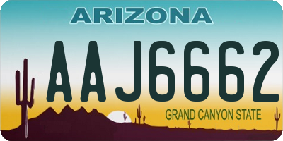 AZ license plate AAJ6662