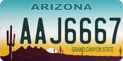AZ license plate AAJ6667