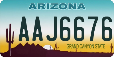 AZ license plate AAJ6676