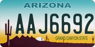AZ license plate AAJ6692