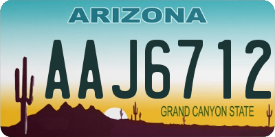 AZ license plate AAJ6712