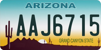 AZ license plate AAJ6715