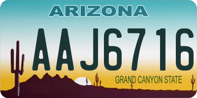 AZ license plate AAJ6716
