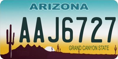 AZ license plate AAJ6727