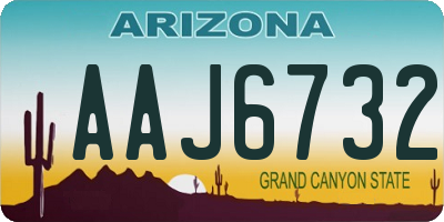 AZ license plate AAJ6732
