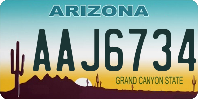 AZ license plate AAJ6734