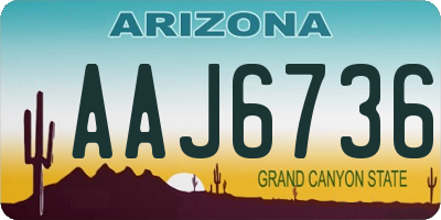 AZ license plate AAJ6736
