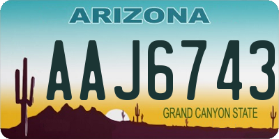 AZ license plate AAJ6743