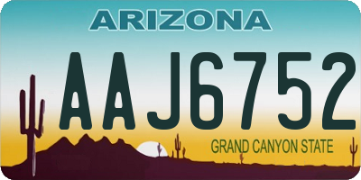 AZ license plate AAJ6752