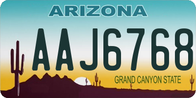 AZ license plate AAJ6768