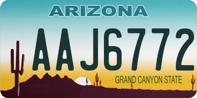 AZ license plate AAJ6772