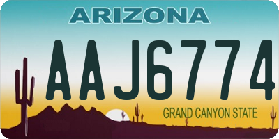 AZ license plate AAJ6774