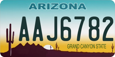 AZ license plate AAJ6782