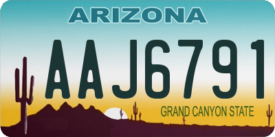 AZ license plate AAJ6791