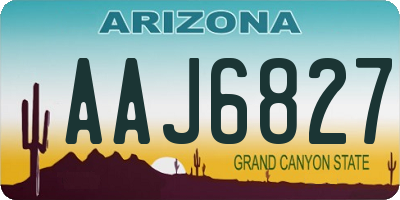 AZ license plate AAJ6827