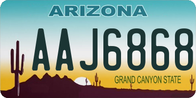 AZ license plate AAJ6868