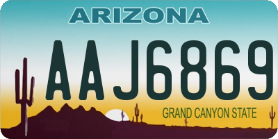 AZ license plate AAJ6869