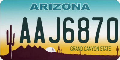 AZ license plate AAJ6870