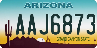 AZ license plate AAJ6873