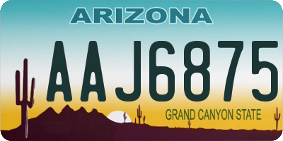 AZ license plate AAJ6875