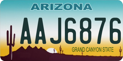 AZ license plate AAJ6876