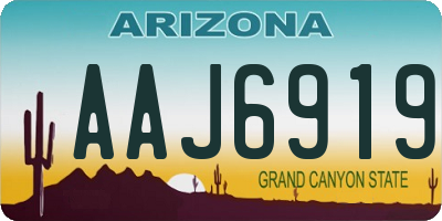 AZ license plate AAJ6919