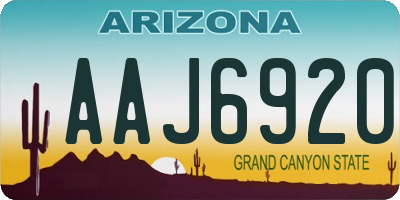 AZ license plate AAJ6920