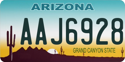 AZ license plate AAJ6928